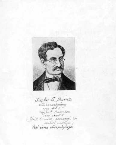 Saphir G. Moricz, író, humorista, színházigazgató, Pest város díszpolgára, élt: 1795-1858