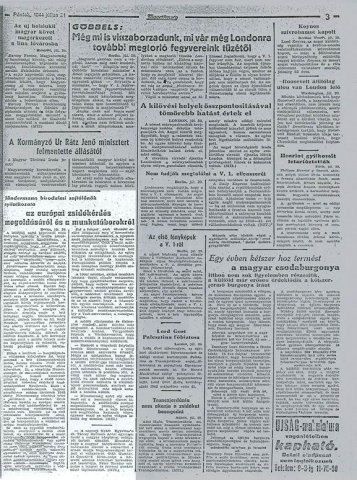 A nácik tagadják a holokausztot. A Függetlenség 1944. július 21-i száma